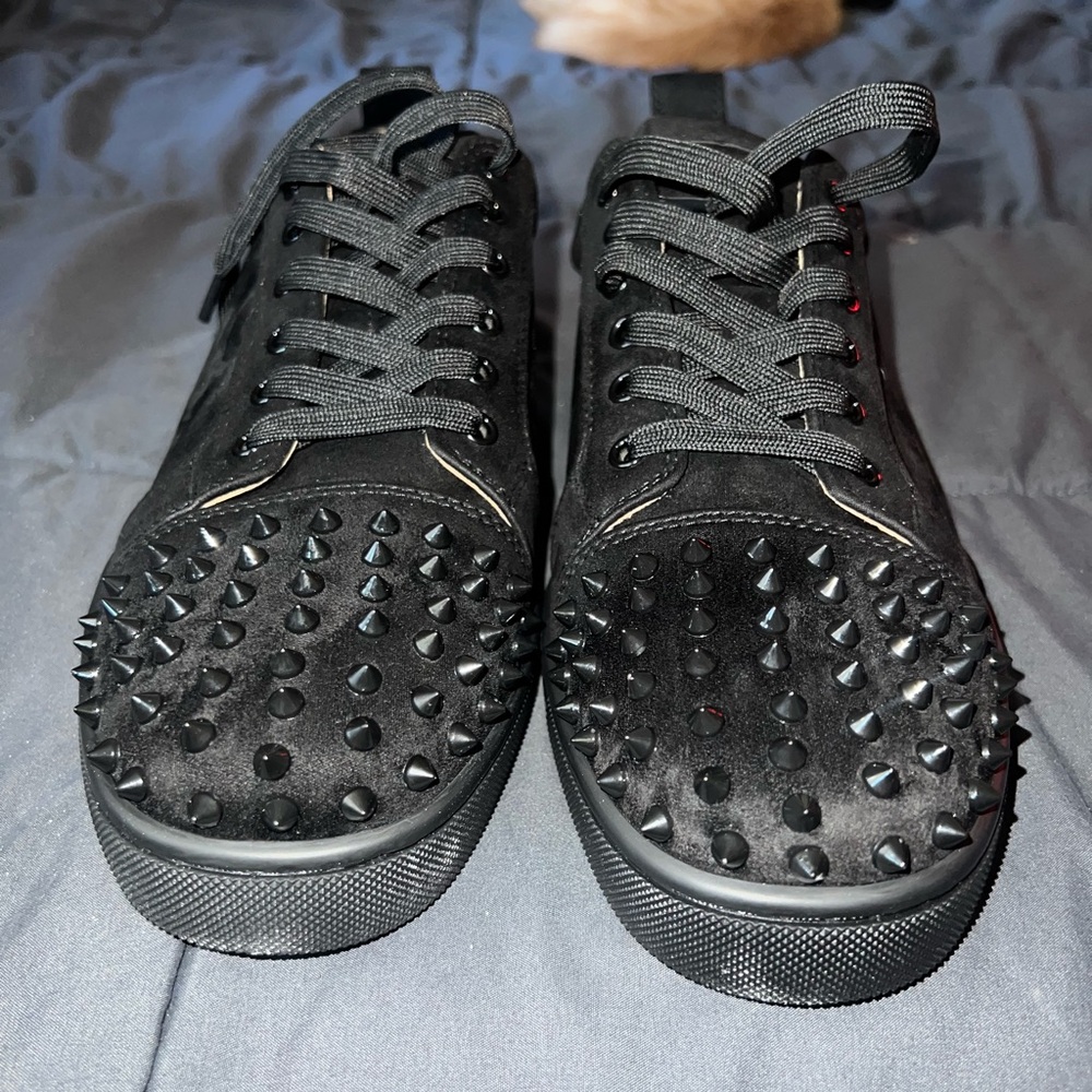 Christian Louboutin Men's Black Louis Junior Strass Low-top